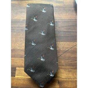 Vtg Saddlebred Flying Mallard Duck Tie XL
